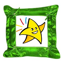 печать на подушке Цветная односторонняя с пуговицами зелёная